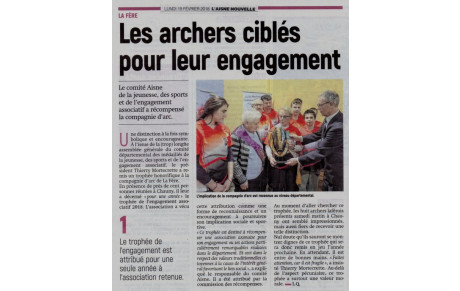 Les archers ciblés pour leur engagement