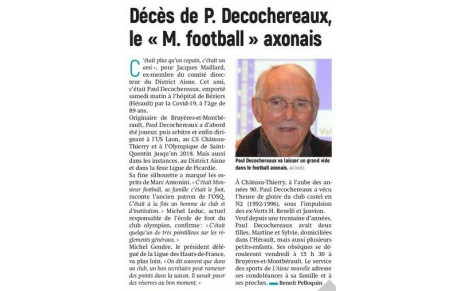 Décès de Paul Decochereaux 